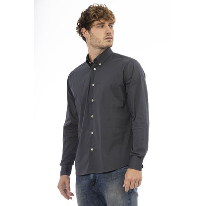 Baldinini Trend Gray Cotton Men Shirt Baldinini Trend