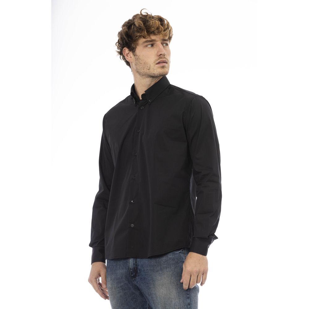 Baldinini Trend Black Cotton Mens Shirt Baldinini Trend