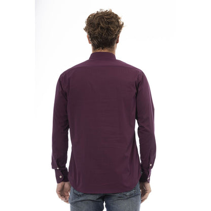 Baldinini Trend Burgundy Cotton Men Shirt Baldinini Trend