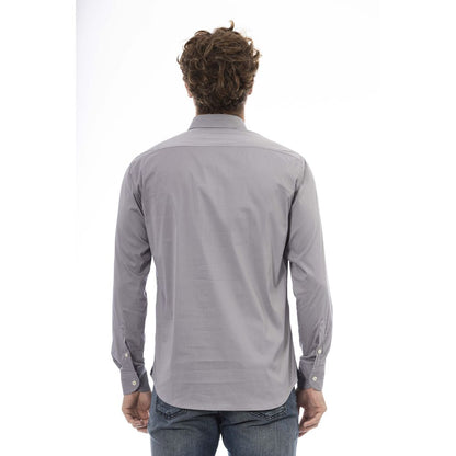 Baldinini Trend Gray Cotton Men Shirt Baldinini Trend