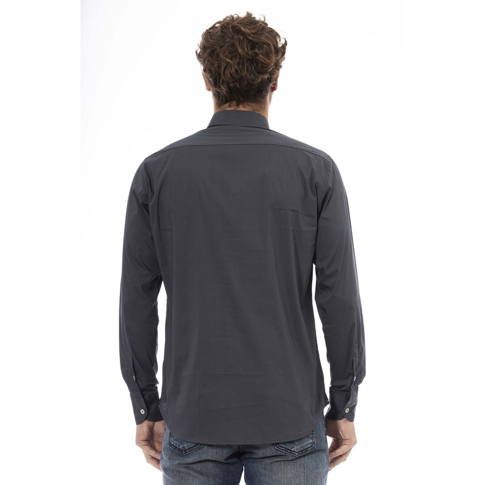 Baldinini Trend Gray Cotton Men Shirt Baldinini Trend