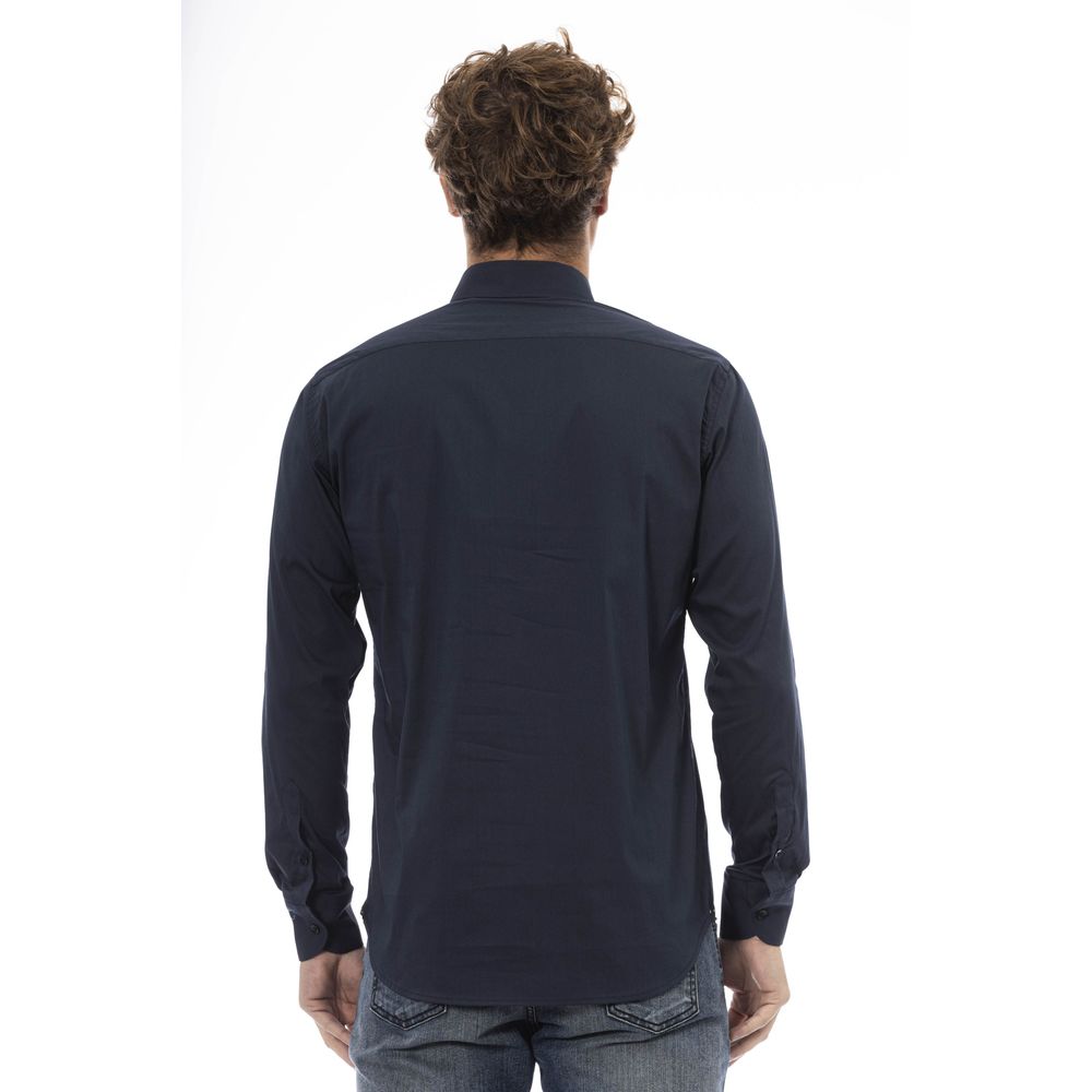 Baldinini Trend Blue Cotton Men Shirt Baldinini Trend