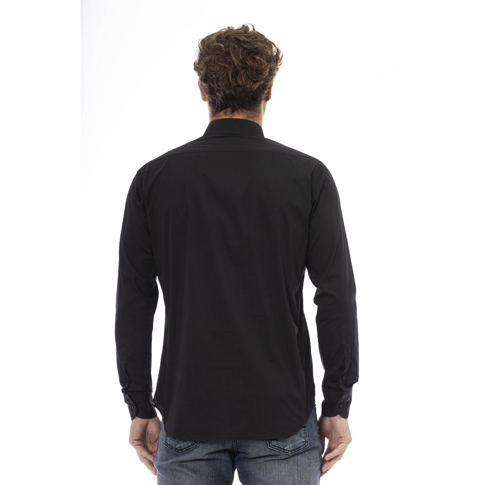 Baldinini Trend Black Cotton Mens Shirt Baldinini Trend