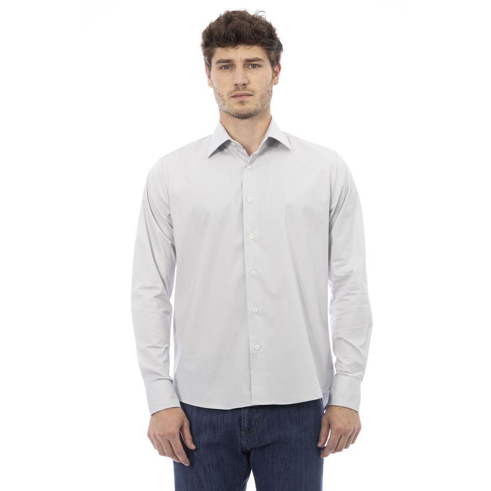 Baldinini Trend Gray Cotton Men's Shirt Baldinini Trend