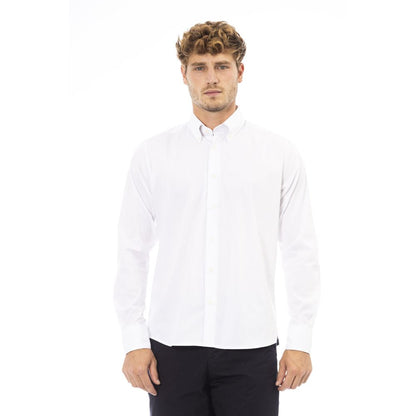 Baldinini Trend White Cotton Men Shirt Baldinini Trend