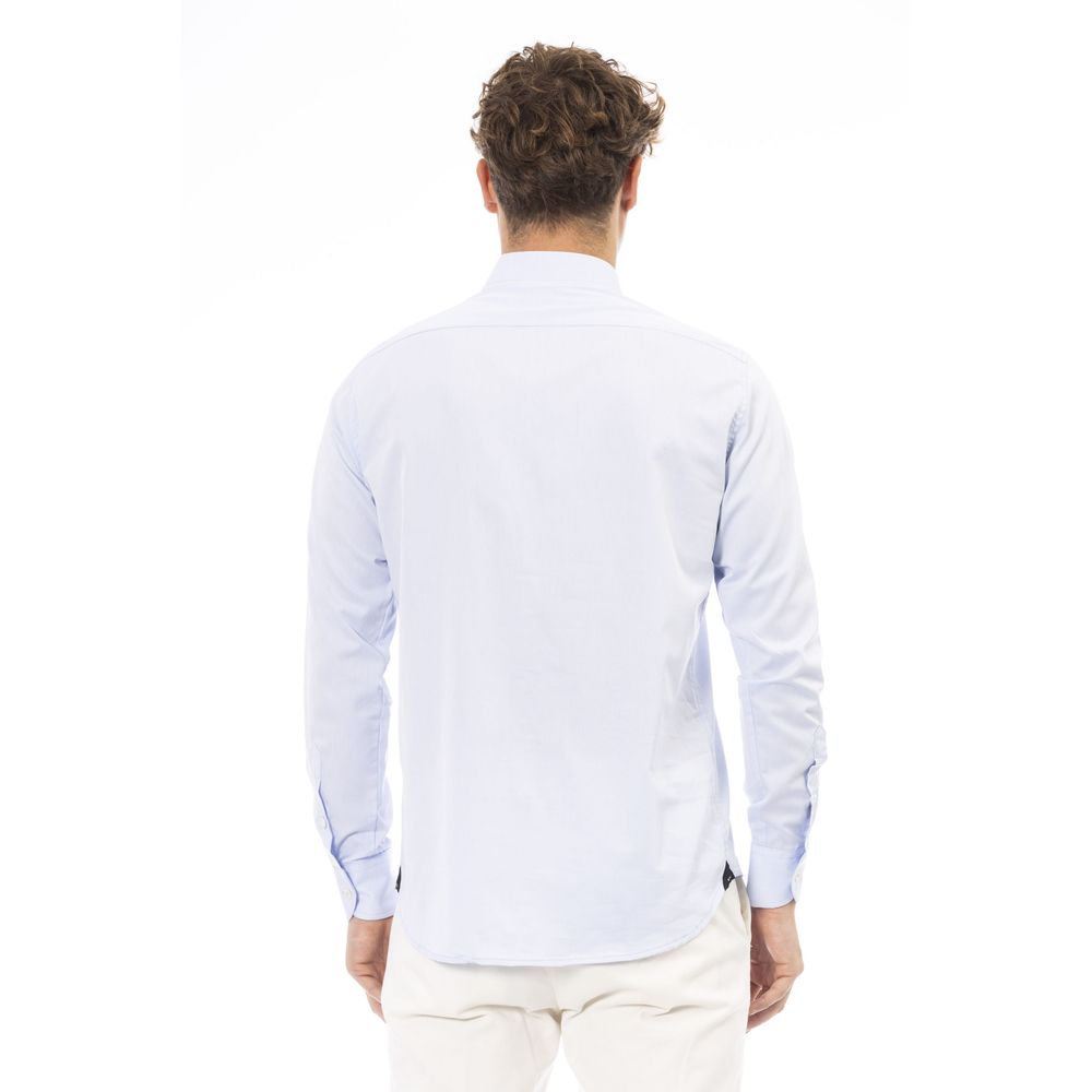 Baldinini Trend Light Blue Cotton Men Shirt Baldinini Trend