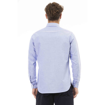 Baldinini Trend Blue Cotton Men Shirt Baldinini Trend