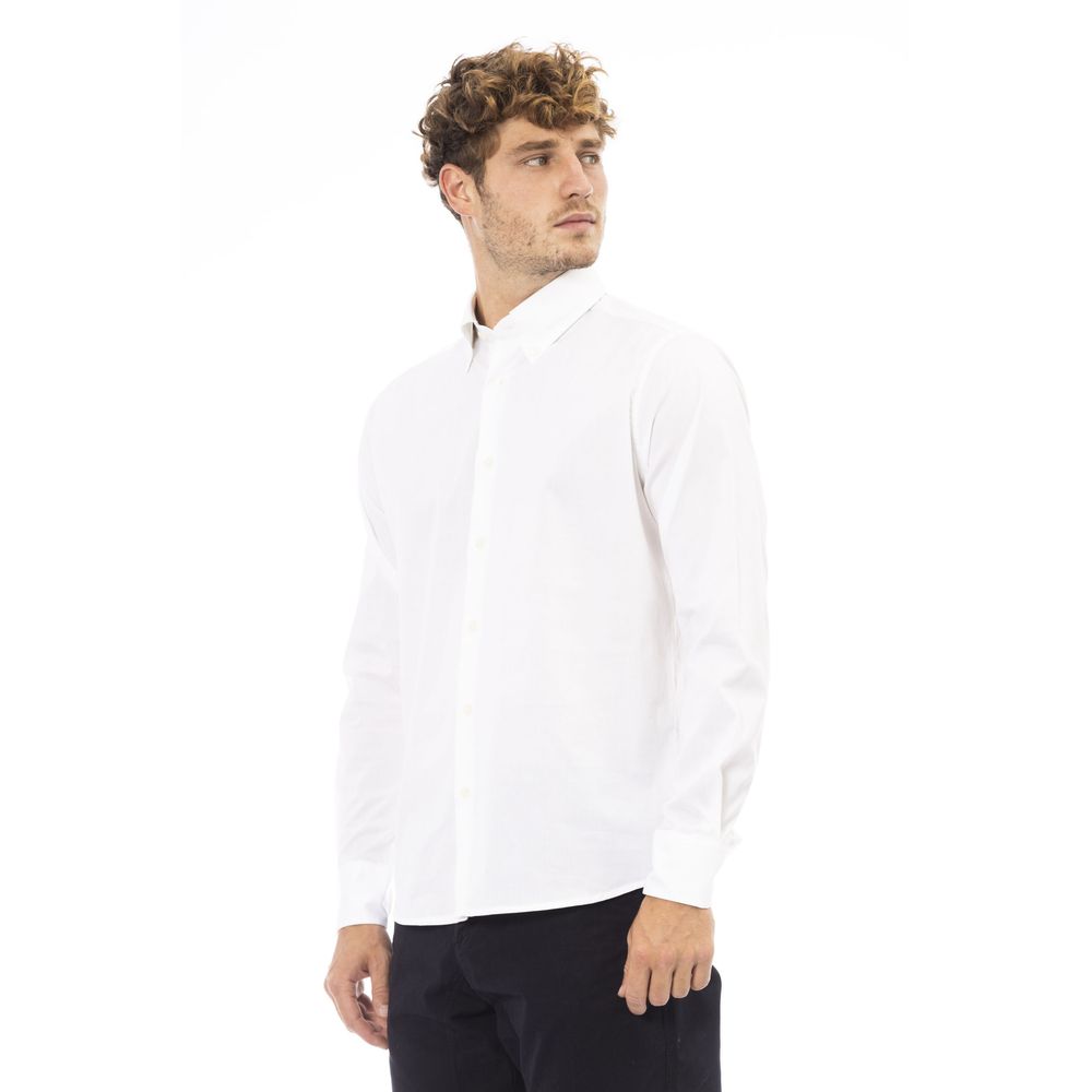 Baldinini Trend White Cotton Men Shirt Baldinini Trend