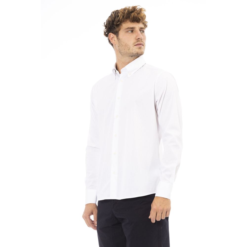 Baldinini Trend White Cotton Men Shirt Baldinini Trend