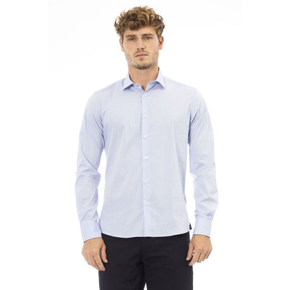 Baldinini Trend Light Blue Cotton Men Shirt Baldinini Trend