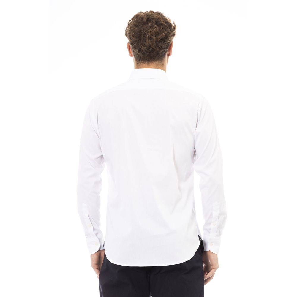 Baldinini Trend White Cotton Men Shirt Baldinini Trend