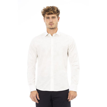 Baldinini Trend White Cotton Men Shirt Baldinini Trend