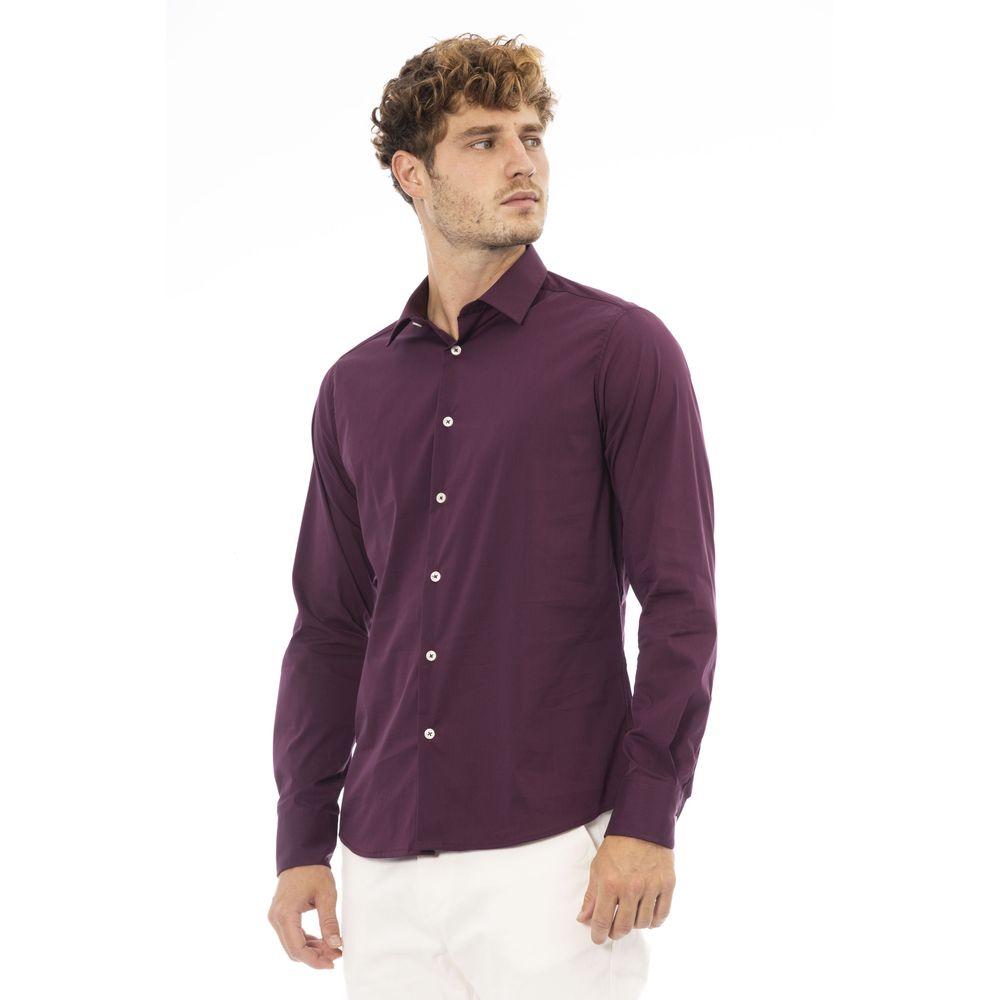 Baldinini Trend Red Cotton Men Shirt Baldinini Trend