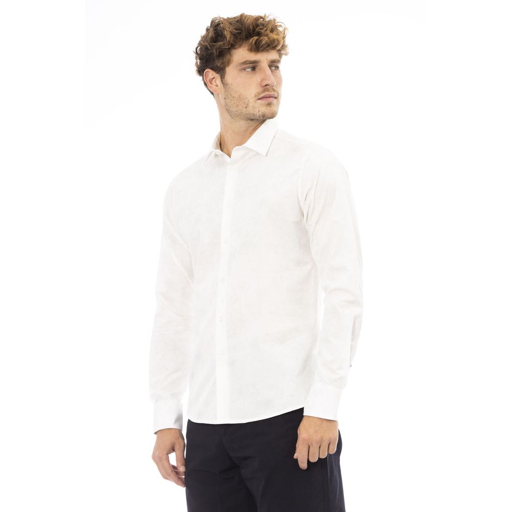 Baldinini Trend White Cotton Men Shirt Baldinini Trend