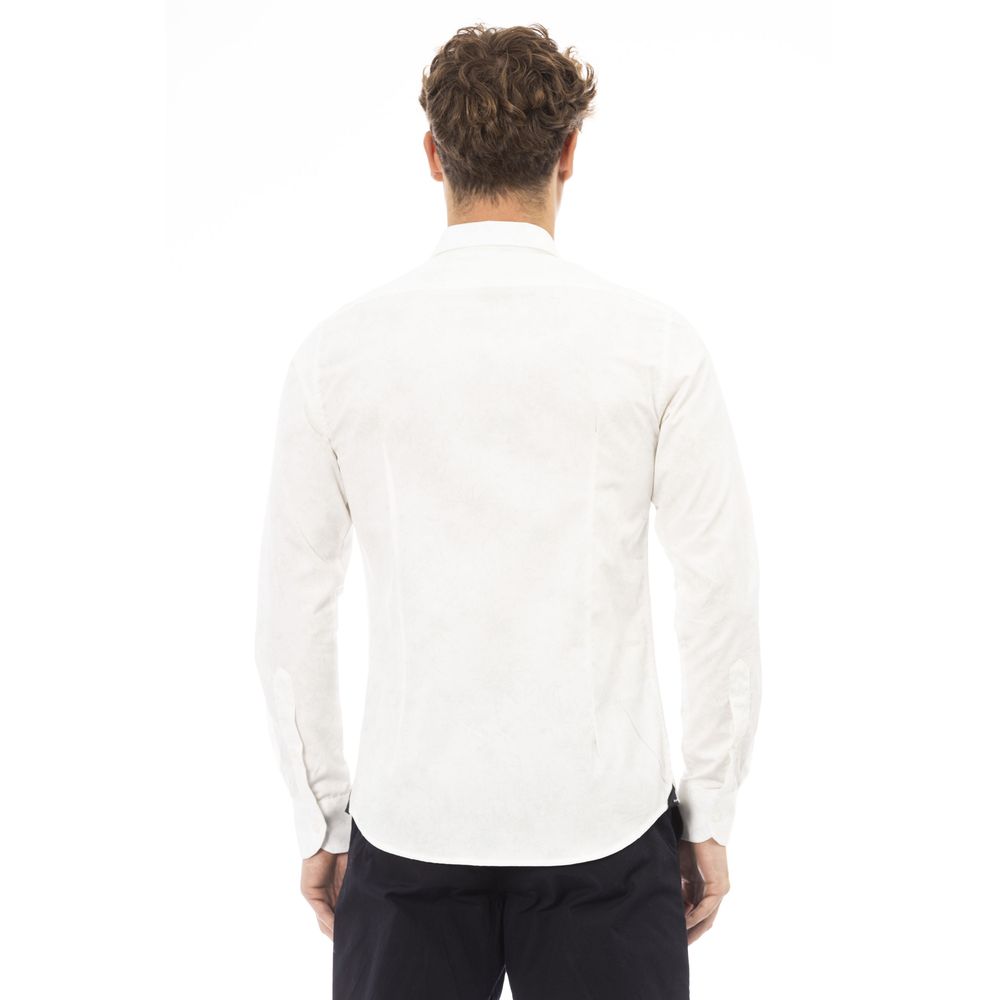 Baldinini Trend White Cotton Men Shirt Baldinini Trend