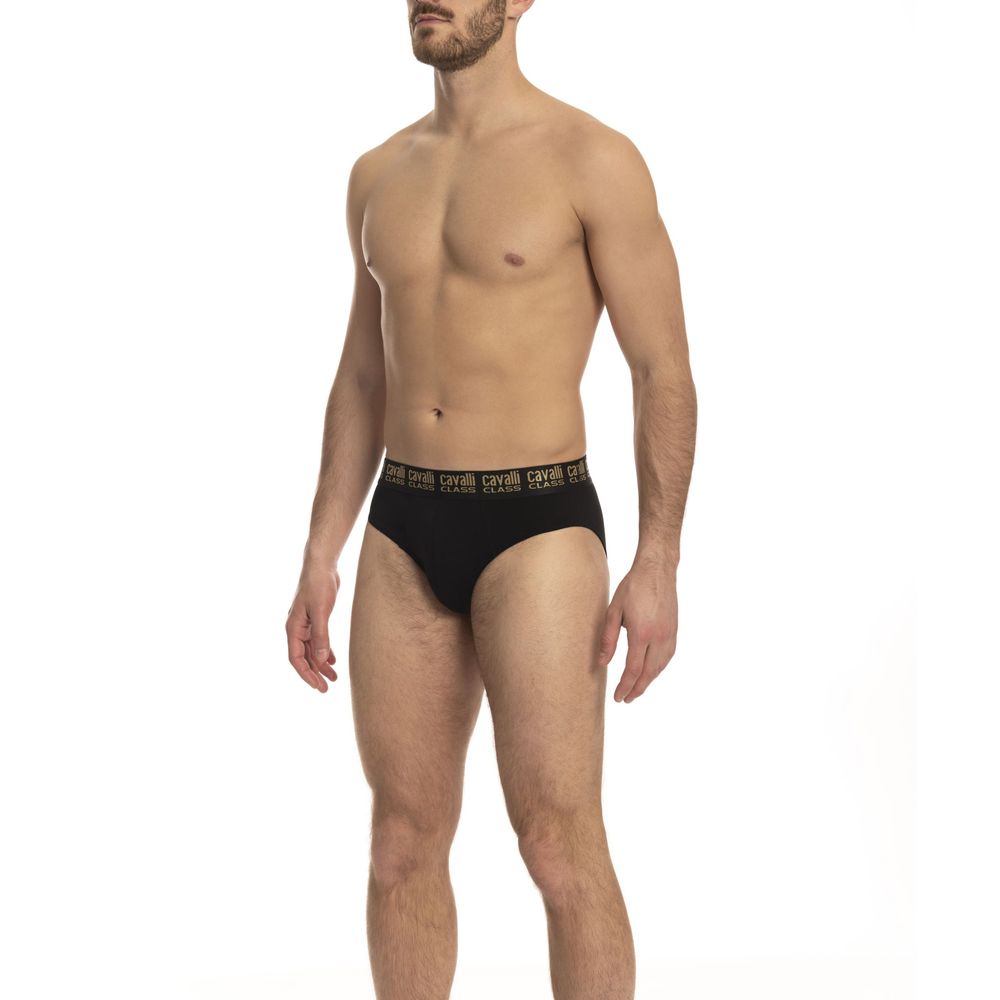 Cavalli Class Black Cotton Men Brief Cavalli Class