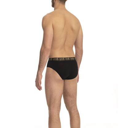 Cavalli Class Black Cotton Men Brief Cavalli Class