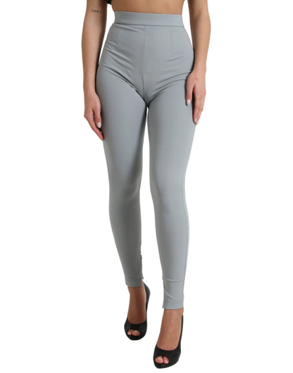 Dolce & Gabbana Elegant High Waist Leggings in Gray Dolce & Gabbana