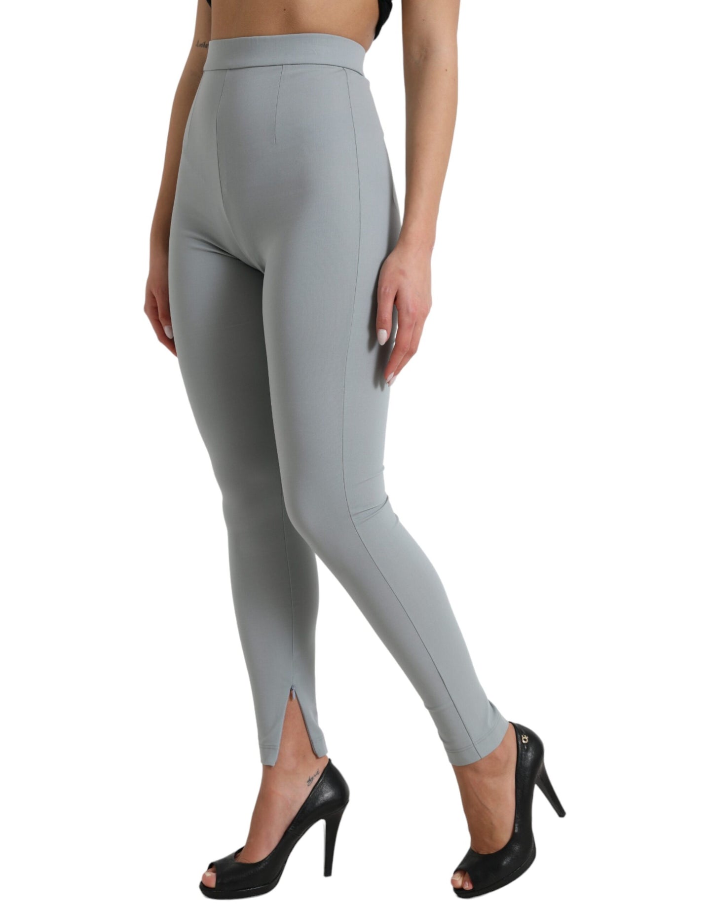 Dolce & Gabbana Elegant High Waist Leggings in Gray Dolce & Gabbana