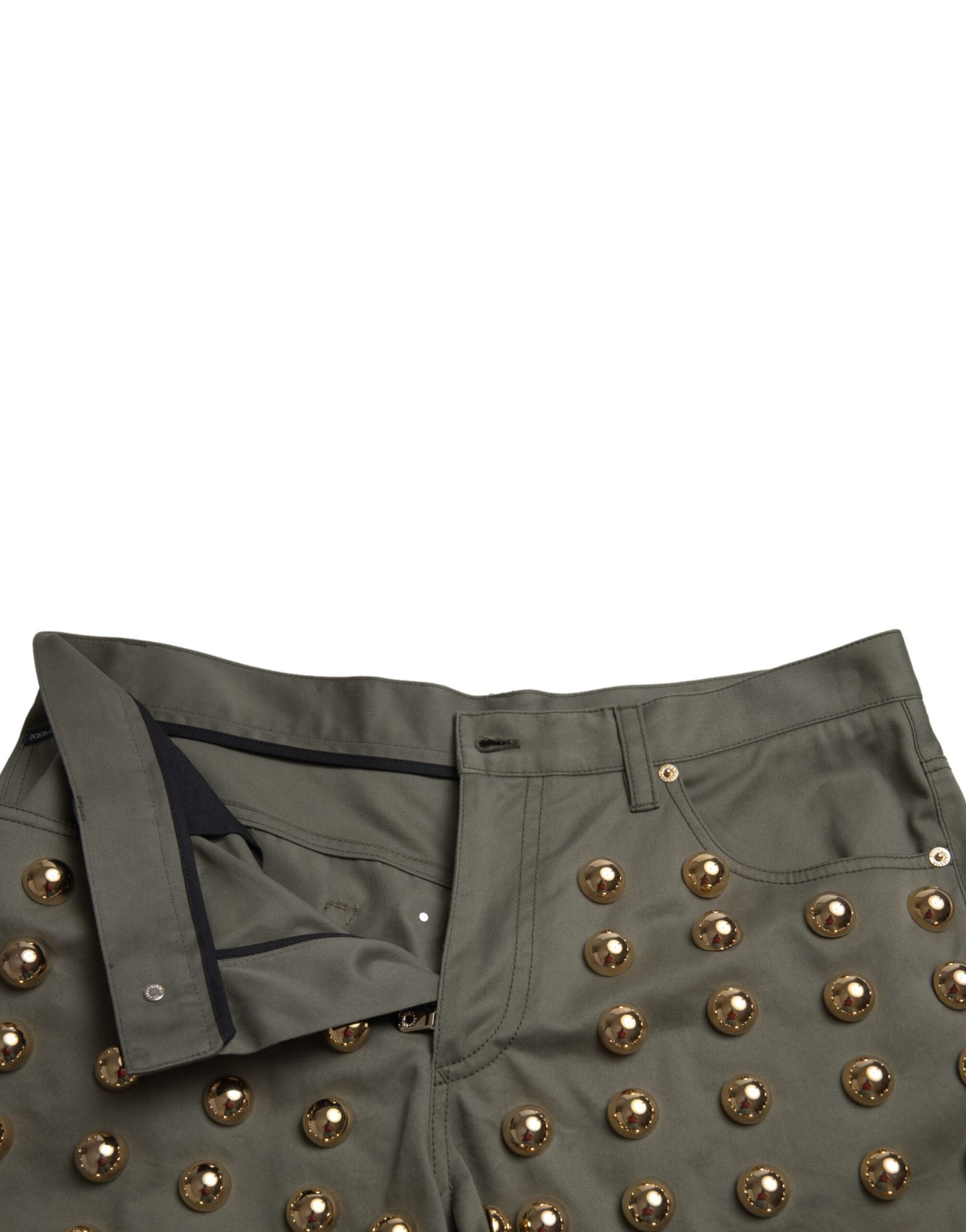 Dolce & Gabbana Emerald High Waist Embellished Shorts Dolce & Gabbana