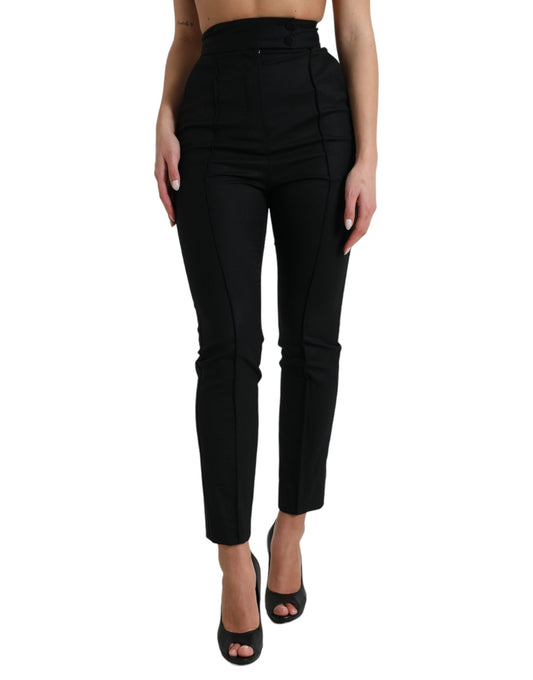 Dolce & Gabbana Elegant High Waist Tapered Wool Pants Dolce & Gabbana