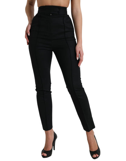 Dolce & Gabbana Elegant High Waist Tapered Wool Pants Dolce & Gabbana