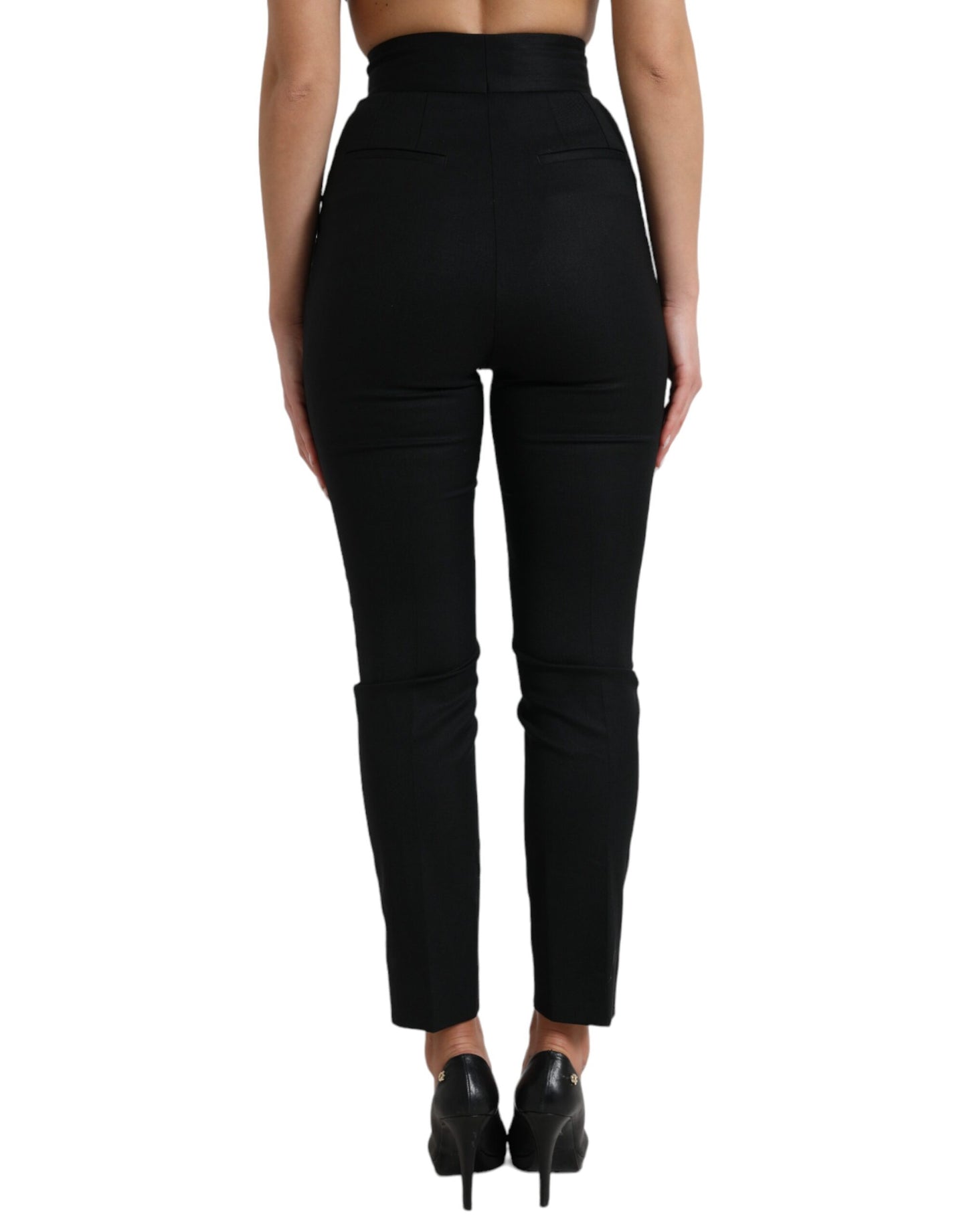 Dolce & Gabbana Elegant High Waist Tapered Wool Pants Dolce & Gabbana