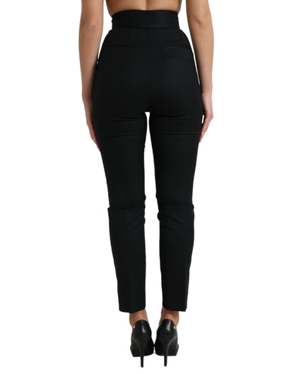 Dolce & Gabbana Elegant High Waist Tapered Wool Pants Dolce & Gabbana