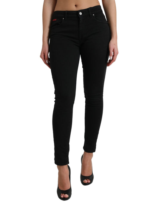 Dolce & Gabbana Elegant Mid Waist Black Skinny Jeans Dolce & Gabbana