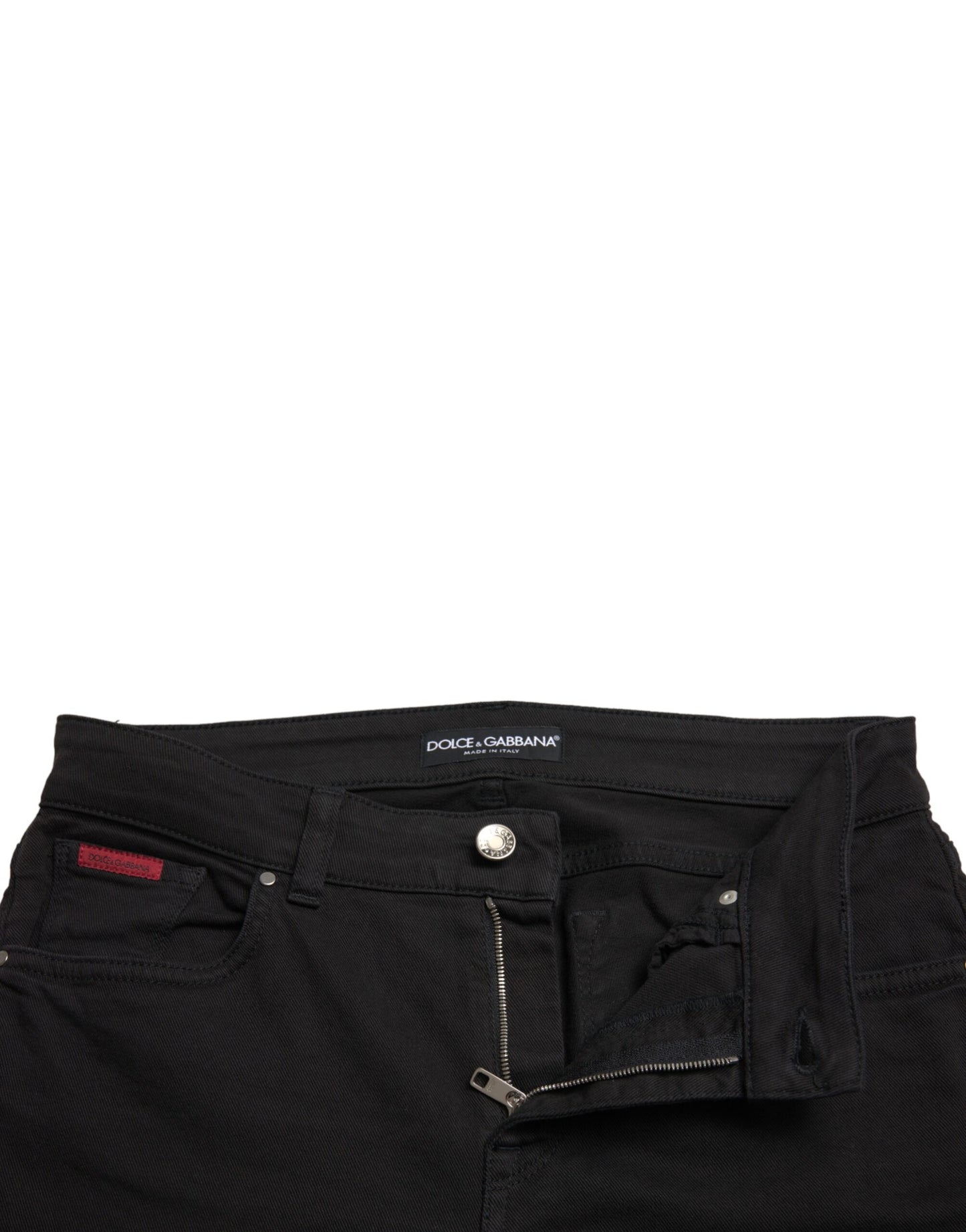 Dolce & Gabbana Elegant Mid Waist Black Skinny Jeans Dolce & Gabbana