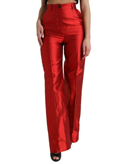 Dolce & Gabbana Elegant High Waist Wide Leg Silk Pants Dolce & Gabbana