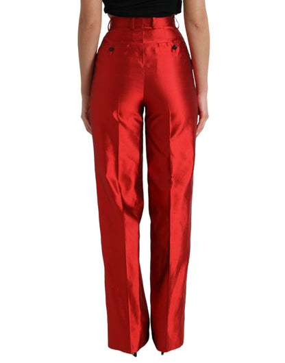 Dolce & Gabbana Elegant High Waist Wide Leg Silk Pants Dolce & Gabbana