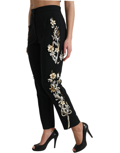 Dolce & Gabbana Elegant High Waist Floral Tapered Pants Dolce & Gabbana