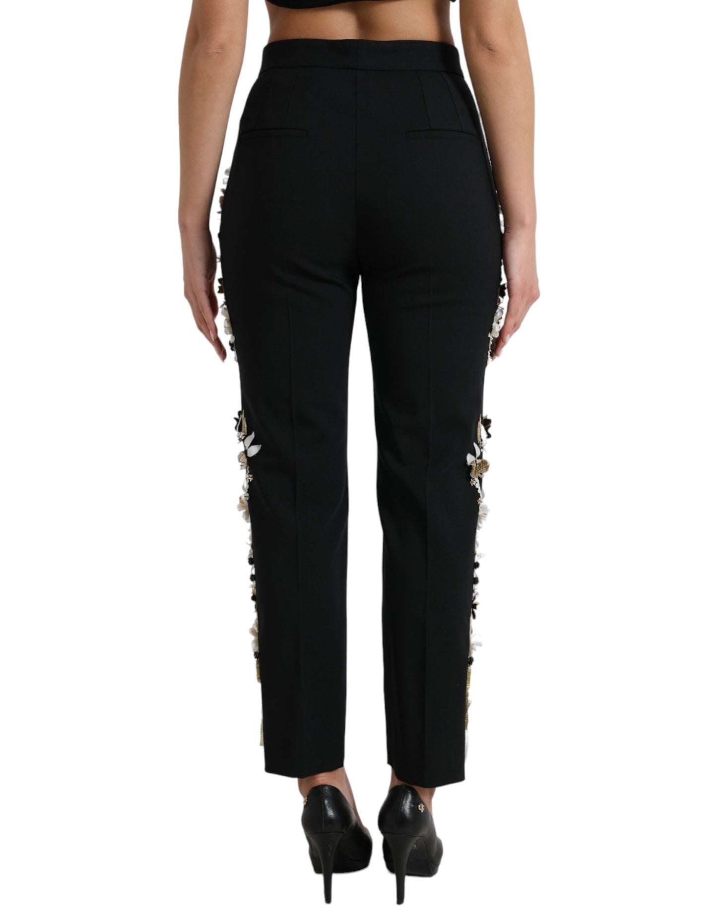 Dolce & Gabbana Elegant High Waist Floral Tapered Pants Dolce & Gabbana