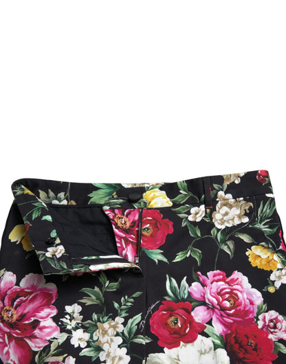 Dolce & Gabbana Elegant Floral Mid Waist Cropped Pants Dolce & Gabbana