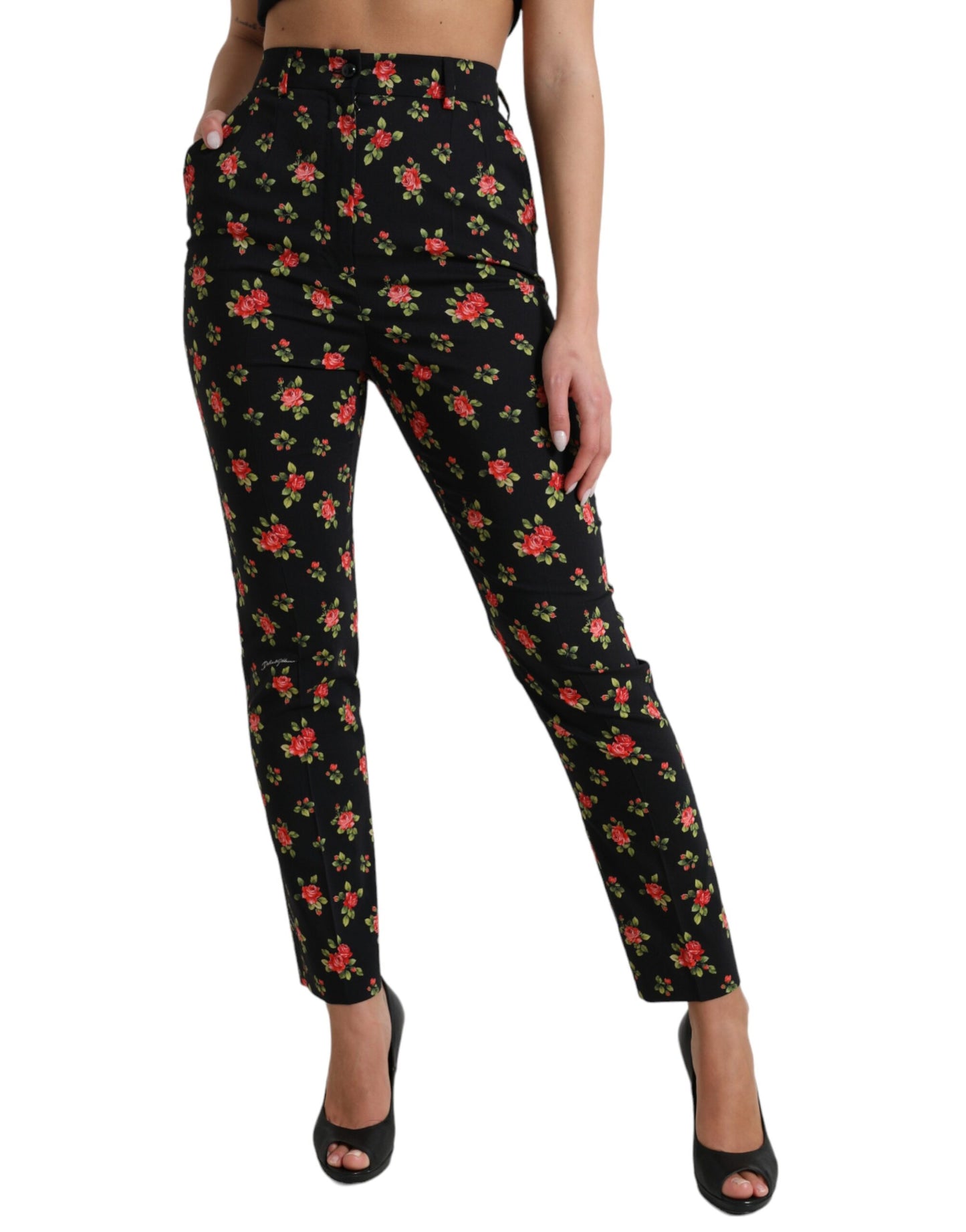 Dolce & Gabbana Elegant High-Waist Floral Tapered Pants Dolce & Gabbana