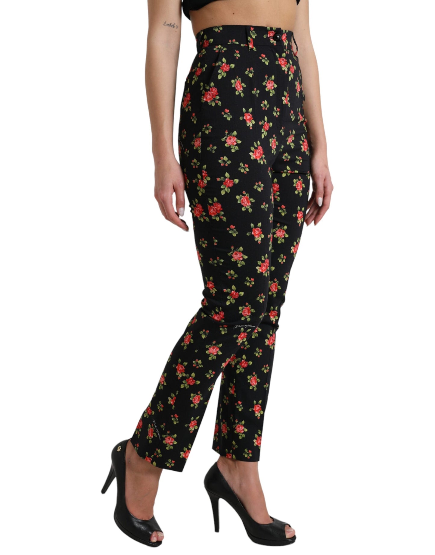 Dolce & Gabbana Elegant High-Waist Floral Tapered Pants Dolce & Gabbana