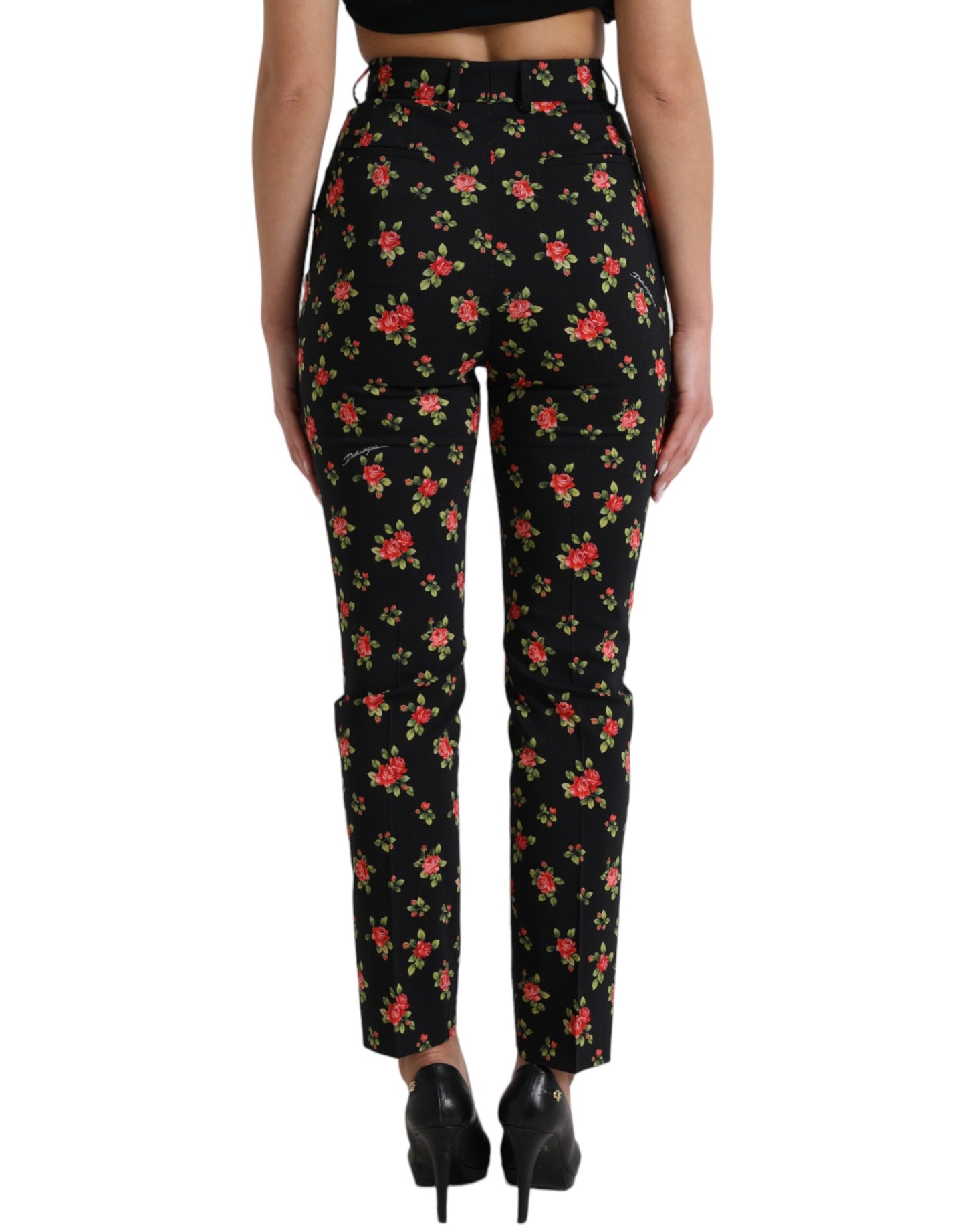 Dolce & Gabbana Elegant High-Waist Floral Tapered Pants Dolce & Gabbana