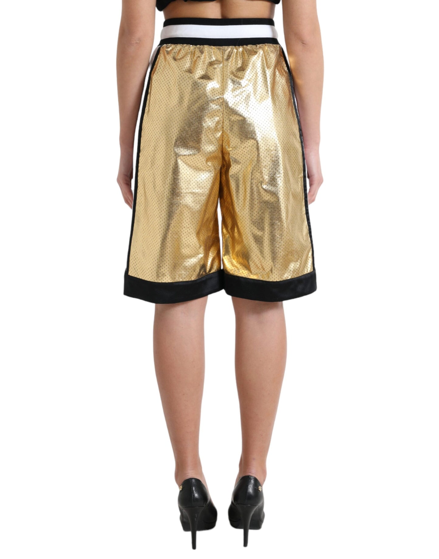 Dolce & Gabbana Elevated Elegance: High Waist Golden Shorts Dolce & Gabbana