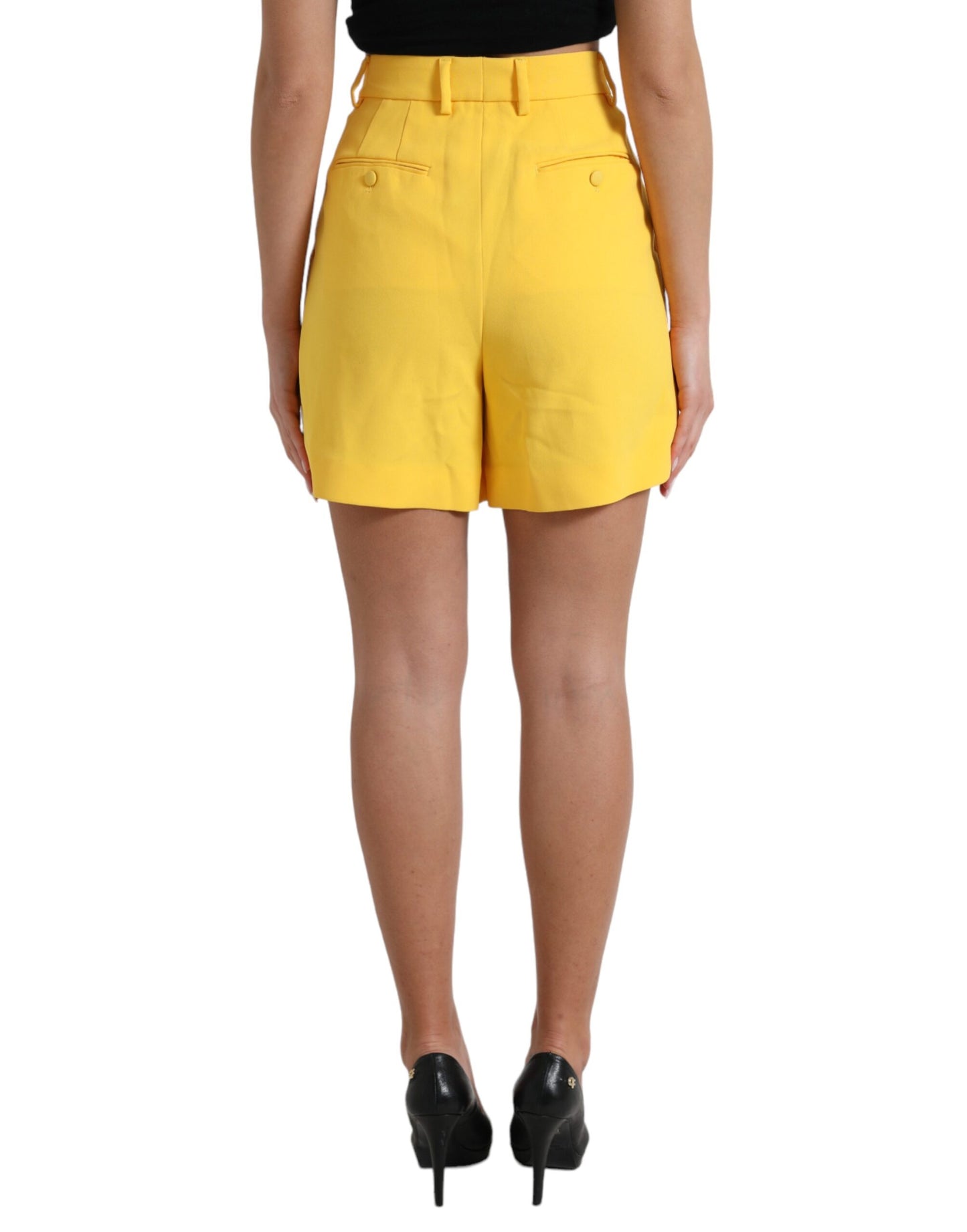 Dolce & Gabbana Elegant High Waist Bermuda Shorts in Sunny Yellow Dolce & Gabbana