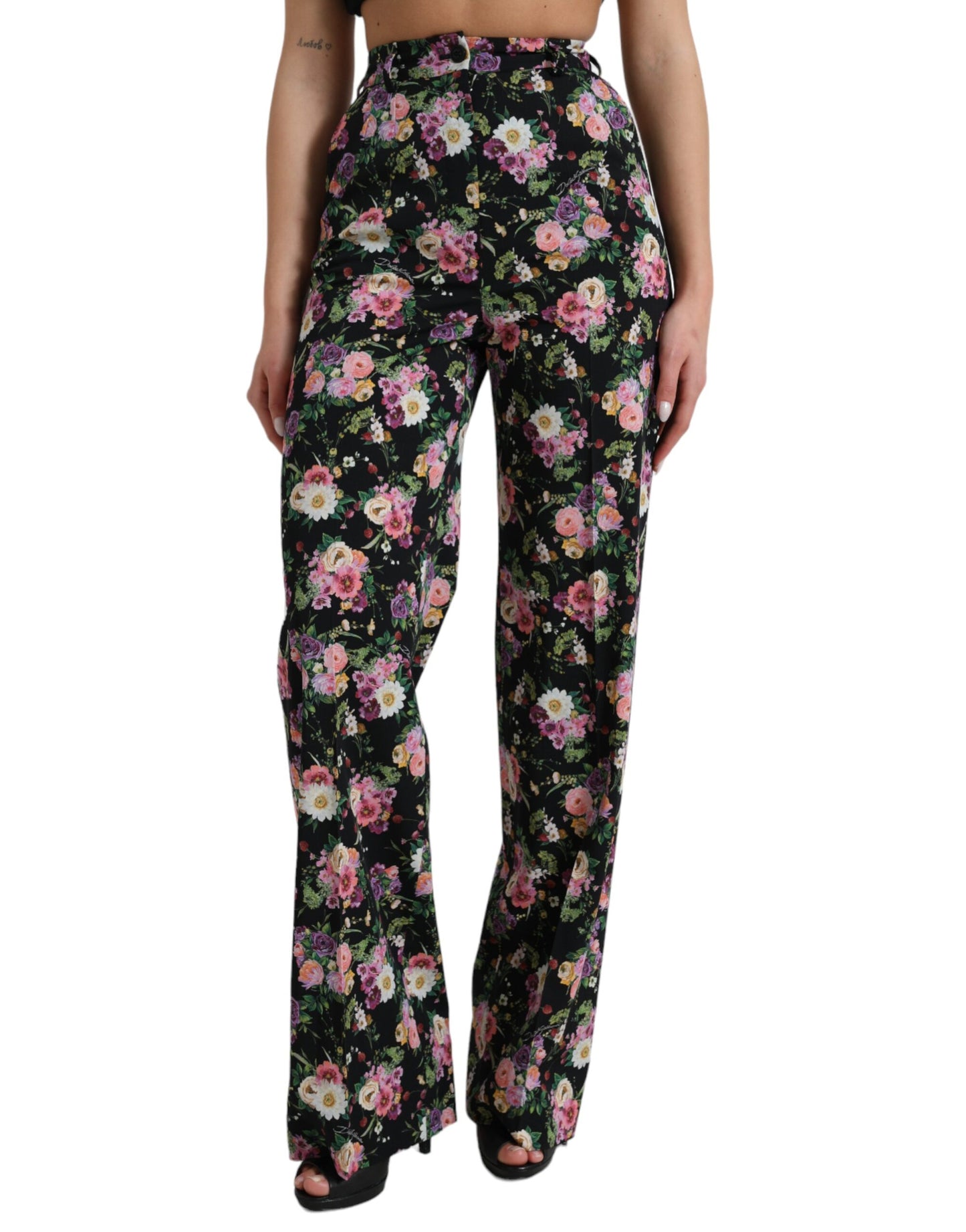 Dolce & Gabbana Floral High Waist Wide Leg Pants Dolce & Gabbana