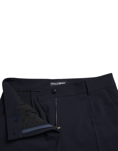 Dolce & Gabbana Elegant Mid Waist Tapered Pants in Blue Dolce & Gabbana