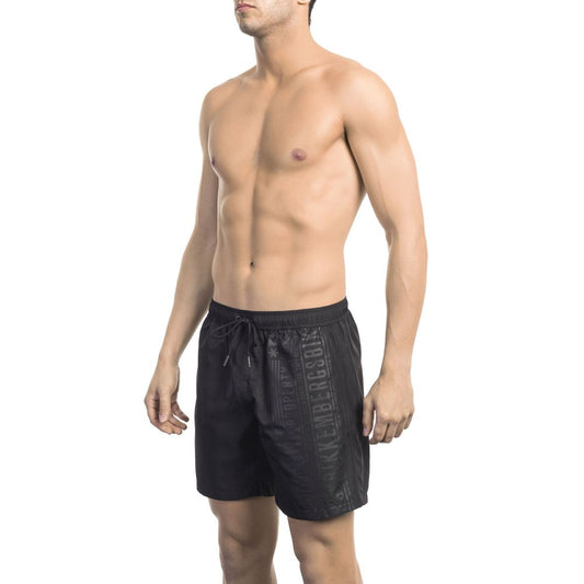 Bikkembergs Black Polyester Men Swim Short Bikkembergs