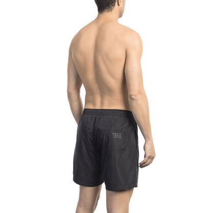 Bikkembergs Black Polyester Men Swim Short Bikkembergs