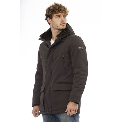 Baldinini Trend Brown Polyester Men Jacket Baldinini Trend