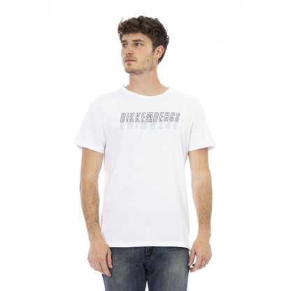 Bikkembergs White Cotton Men T-Shirt Bikkembergs