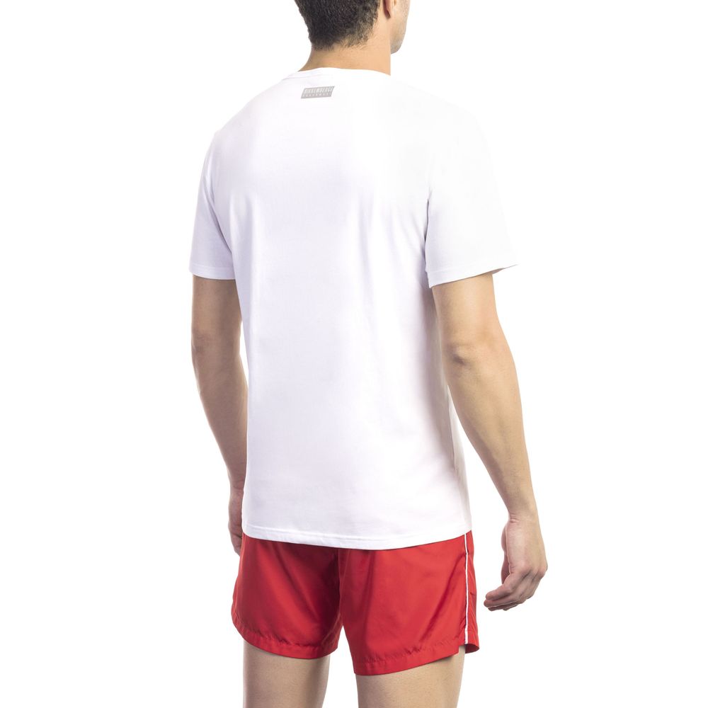 Bikkembergs White Cotton Men T-Shirt Bikkembergs