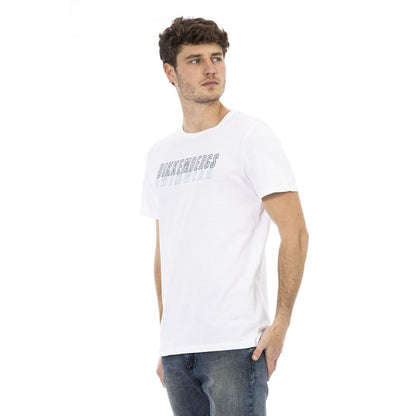 Bikkembergs White Cotton Men T-Shirt Bikkembergs