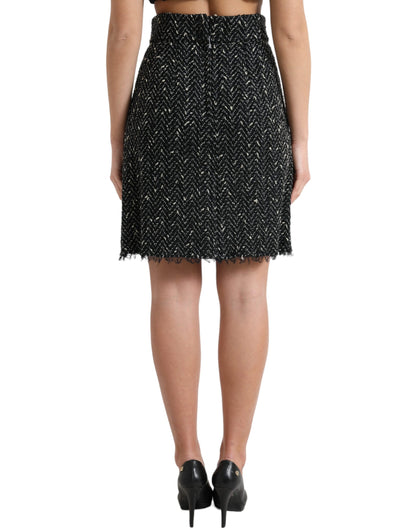 Dolce & Gabbana Elegant Tweed High-Waist Mini Skirt Dolce & Gabbana