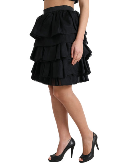 Dolce & Gabbana Elegant Tiered A-Line Mini Skirt Dolce & Gabbana